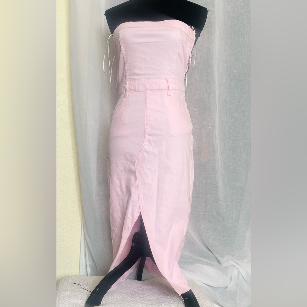 GB Girls Light Pink Midi Dress.